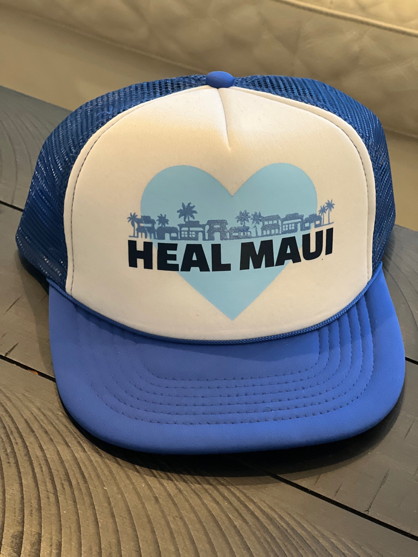 Hat Heal Maui Trucker Light Blue and White