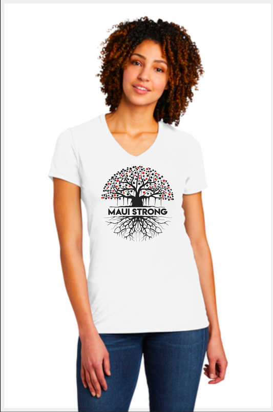 T-shirt Banyan Tree Women V Neck White