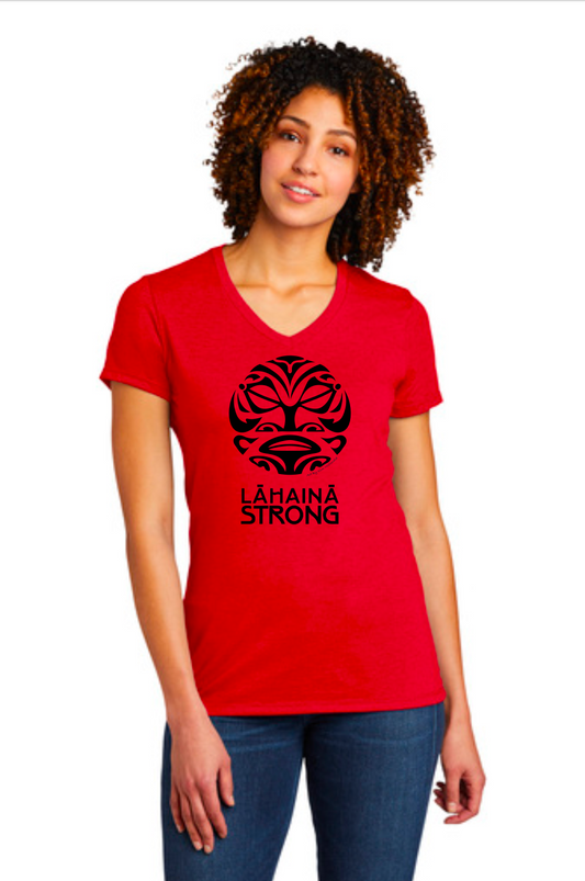 T-Shirt Lahaina Strong Kim McDonald's Design Women V-Neck Red