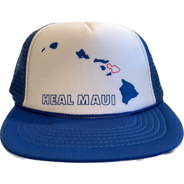 Hat Hawaiian Islands Heal Maui Blue and White