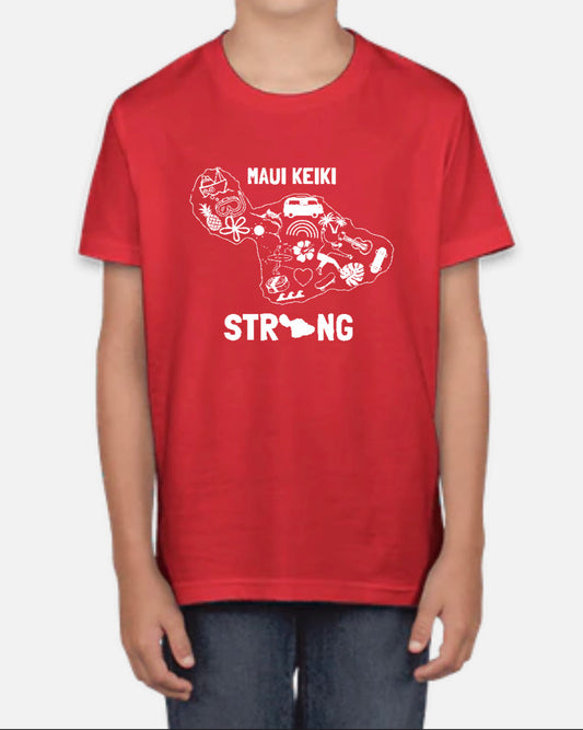 T-Shirt Maui Keiki Strong Red Kids Unisex