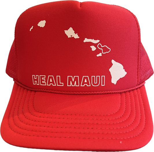 Hat Hawaiian Islands Heal Maui Red