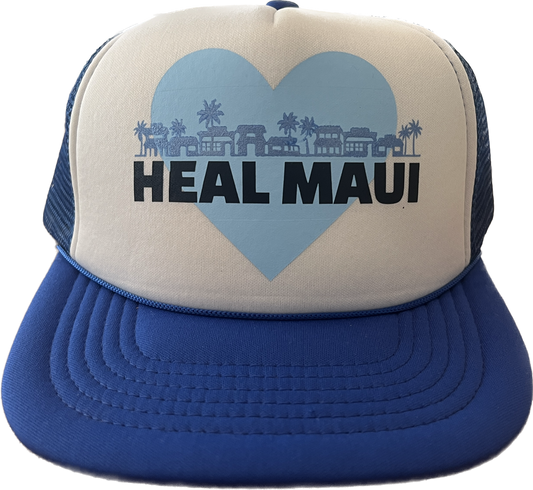 Hat Heal Maui Trucker Light Blue and White