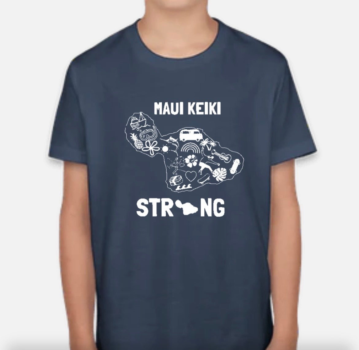 T-Shirt Maui Keiki Strong Navy Kids Unisex